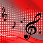 Treble Clef Background Shows Music Notes And Composer Tone Stock Photo
