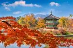 Gyeongbokgung Palace In Autumn,south Korea Stock Photo