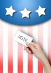 Vote Card In Hand Stock Photo
