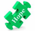 Hope Jigsaw Shows Hoping Hopeful Wishing Or Wishful Stock Photo