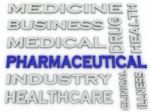 3d Image Pharmaceutical Industry  Issues Concept Word Cloud Back Stock Photo