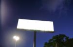 Blank Billboard In A Blue Sky Stock Photo