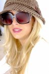 Fashion Female Wearing Sunglasses Stock Photo