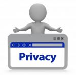 Privacy Webpage Means Secrecy Restricted 3d Rendering Stock Photo