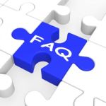 Faq Puzzle Shows Frequent Inquiries Stock Photo