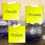 Life Process Sticky Paper On Glass With Drops Water Background Stock Photo