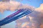 Red Arrows Formation Stock Photo