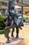 Marbella, Andalucia/spain - July 6 : Trajano Riding A Horse Stat Stock Photo