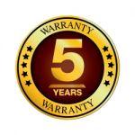 Warranty Design. Five Year Warranty Design Isolated On White Background Stock Photo