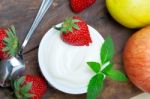 Fruits And Yogurt Stock Photo