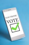 Cellphone Electronic Vote Stock Photo