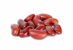 Boiled Red Bean Isolated On The White Stock Photo
