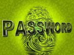 Password Fingerprint Indicates Log Ins And Accessible Stock Photo