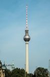 View From The Castle Bridge Towards The Berliner Fernsehturm In Stock Photo