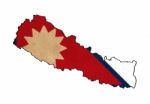 Nepal Map On  Flag Drawing ,grunge And Retro Flag Series Stock Photo