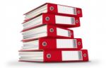 Red Document File Stock Photo