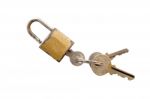 Master Key And Key Lock Isolated On White Background Stock Photo