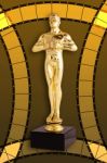 Oscar Film - Golden Trophy Stock Photo