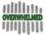 3d Imagen Overwhelmed  Issues Concept Word Cloud Background Stock Photo