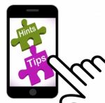 Hints Tips Puzzle Displays Suggestions And Assistance Stock Photo