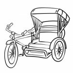 Hand Drawing Of Tricycle- Illustration Stock Photo