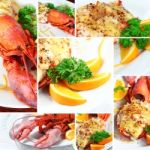 Collage Lobster Thermidor Salad Stock Photo