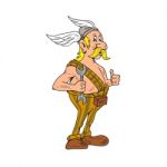 Viking Repairman Spanner Thumbs Up Cartoon Stock Photo