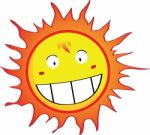 Smiling Cartoon Sun Stock Photo