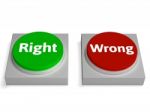 Right Wrong Buttons Show True Or False Stock Photo