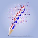 Creative Pencil Broken Streaming With Text 4th July American Stock Photo