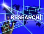 Research Screen Represents Internet Researcher Or Experimental A Stock Photo