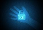 Internet Of Things Technology Lock Hand Abstract Background Stock Photo