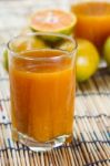 Glass Of Fresh Orange Juice Stock Photo