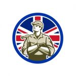 British Builder Union Jack Flag Icon Stock Photo