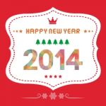 Happy New Year 2014 Card18 Stock Photo