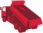 Dump Dumper Truck Dumping Load Rear Stock Photo