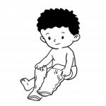 Hand Drawing Of Boy Wearing Pant - Illustration Stock Photo