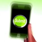Submit Mobile Means Submitting On Entering Online Stock Photo