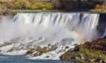 Beautiful Image With Amazing Powerful Niagara Waterfall And A Rainbow Stock Photo