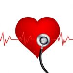 Heart With Stethoscope Stock Photo