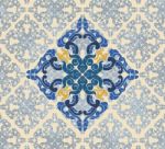 Blue Art Floral Pattern Stock Photo