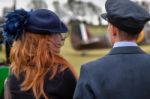Couple At The Goodwood Revival Stock Photo