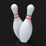 Bowling Pins Show Skittles Game Stock Photo