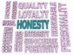 3d Imagen Honesty Concept In Word Tag Cloud On White Background Stock Photo