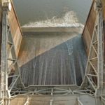 Top View Water Gate Of Dam Stock Photo