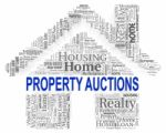 Property Auctions Indicates Bid Auctioning And Bidder Stock Photo