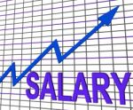 Salary Chart Graph Shows Increase Earn Cash Wealth Revenue Stock Photo