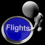 Flights Button For Overseas Vacation Or Holidays Stock Photo