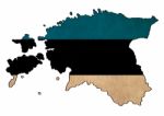 Estonia Map On Estonia  Flag Drawing ,grunge And Retro Flag Seri Stock Photo