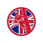 British Linesman Union Jack Flag Icon Stock Photo